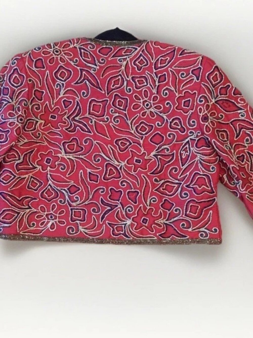 Talitha Red Embroidered Open-Front Jacket - Picture 2 of 16